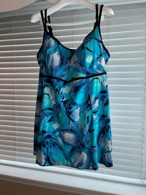 Blue floral swim dress size 24